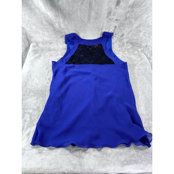 IZ Byer Women’s Large Blue Ruffle Sleeveless Blouse Tank Top Dressy Casual - Picture 8 of 11